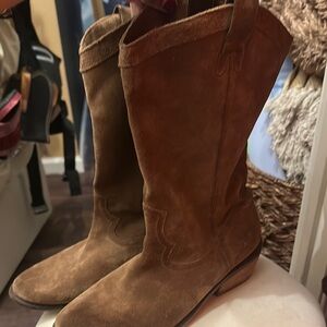 Brown Suede Cowboy Boots